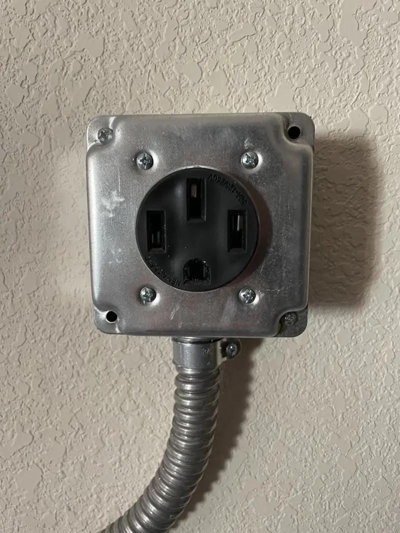 NEMA 14-50 outlet installed for Smart Home Electrical in Cresco